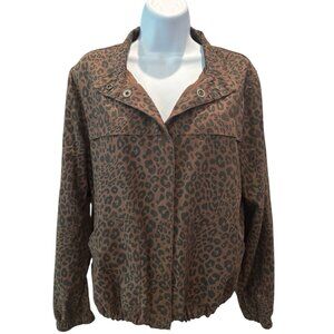 Sanctuary Leopard Print Utility Jacket Brown Bomber‎ Women’s M
